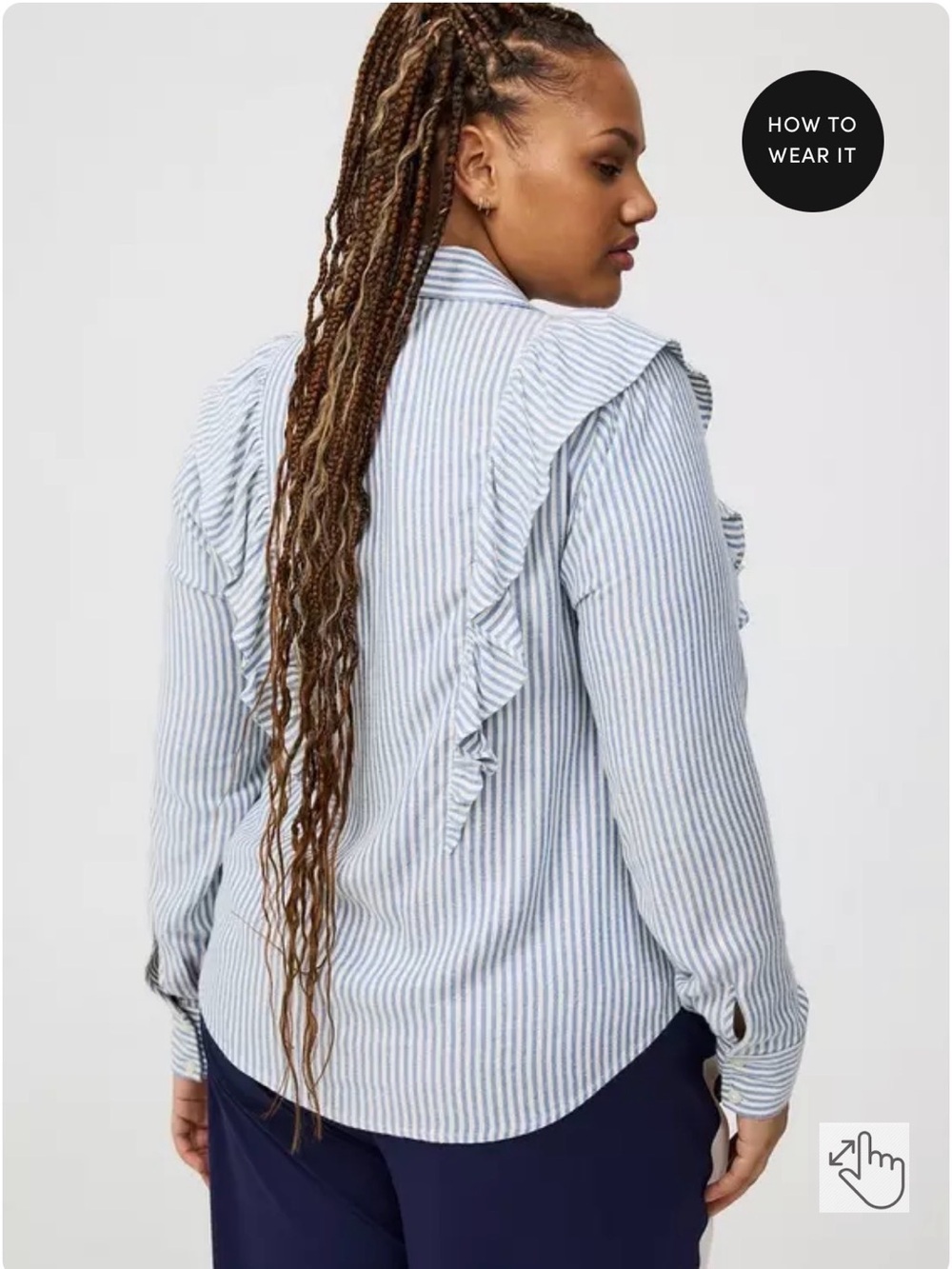 Torrid Ruffle Front Button-Up Shirt - Picture 3 of 4